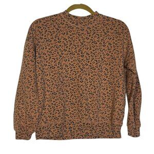 Abercrombie & Fitch Girls Crewneck Sweatshirt Leopard Print Size 13/14